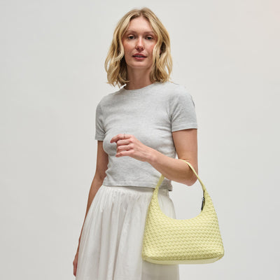 Woman wearing Butter Sol and Selene Harmonia - Woven Neoprene Shoulder Bag 841764112529 View 1 | Butter