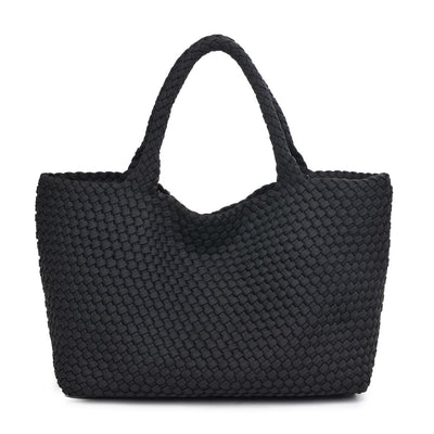 Product Image of Sol and Selene Sky's The Limit - Large Laced Up Eco-Edition Tote 841764111553 View 1 | Black