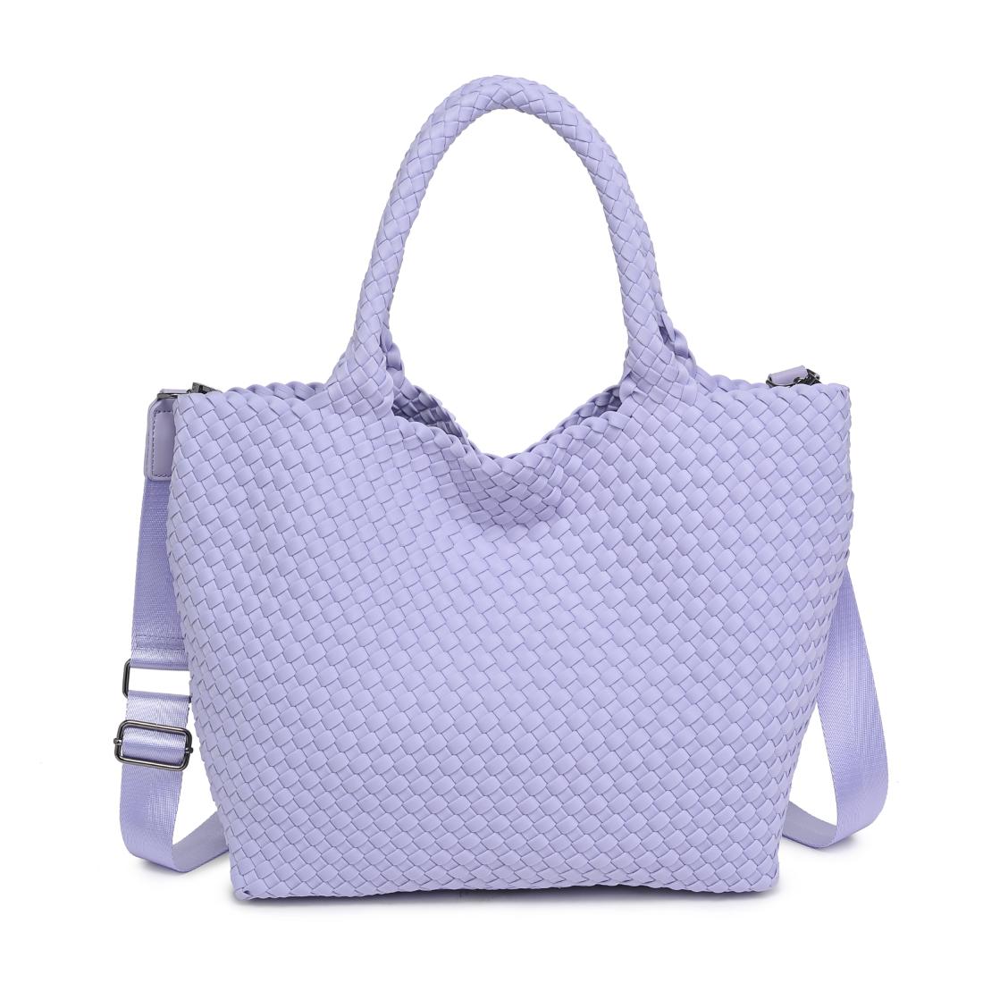 Woman wearing Lilac Sol and Selene Sky's The Limit - Medium Tote 841764111317 View 5 | Lilac