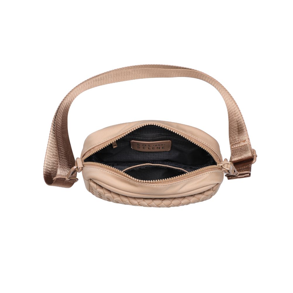 Woman wearing Nude Sol and Selene Inspiration - Woven Neoprene Crossbody 841764108324 View 9 | Nude