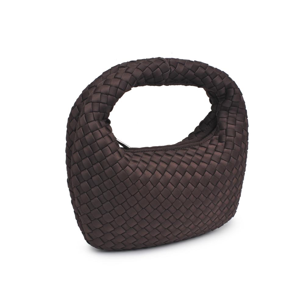 Woman wearing Chocolate Sol and Selene Dare to Dream - Small Woven Neoprene Clutch 841764111096 View 6 | Chocolate