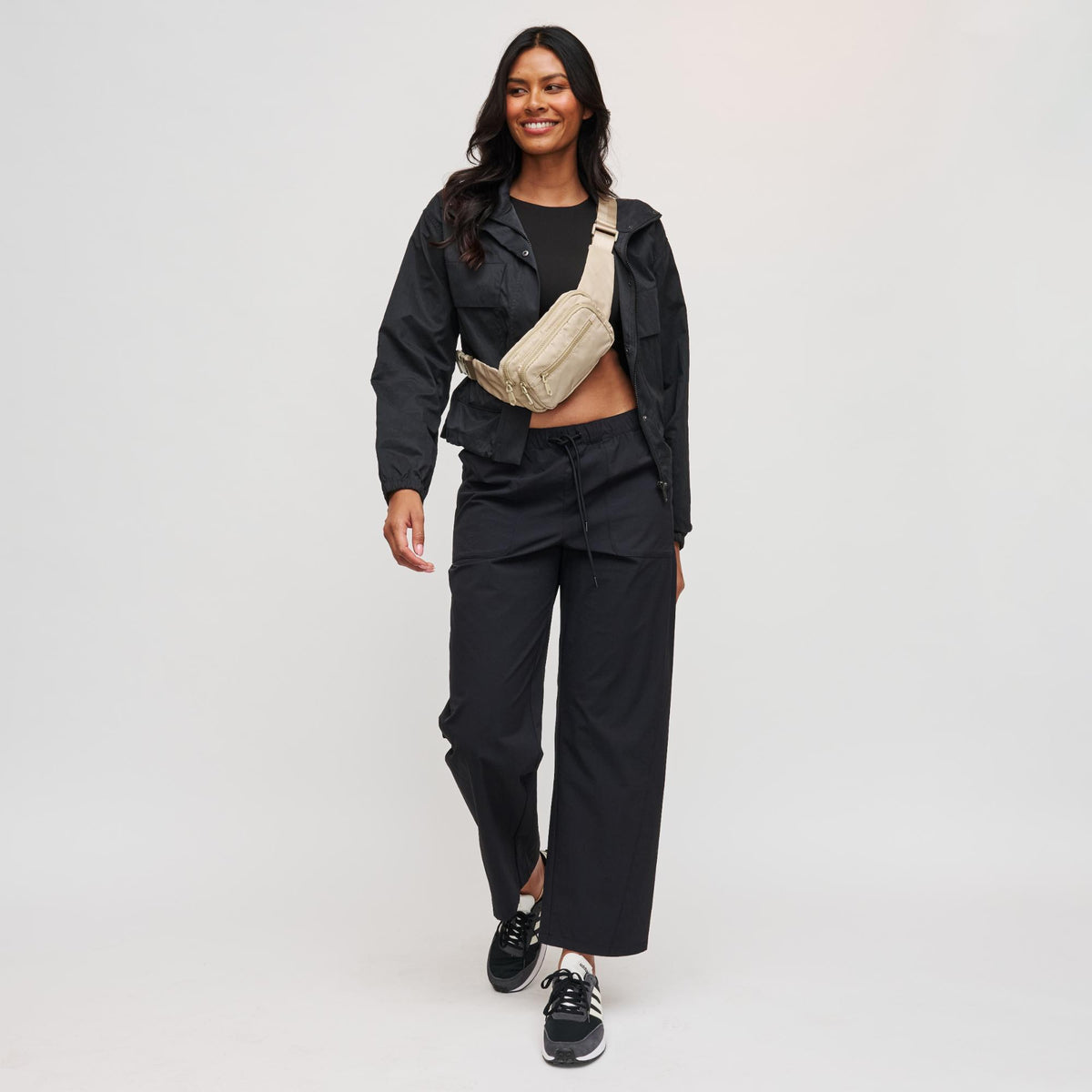 Woman wearing Nude Sol and Selene Hip Hugger Belt Bag 841764108300 View 3 | Nude