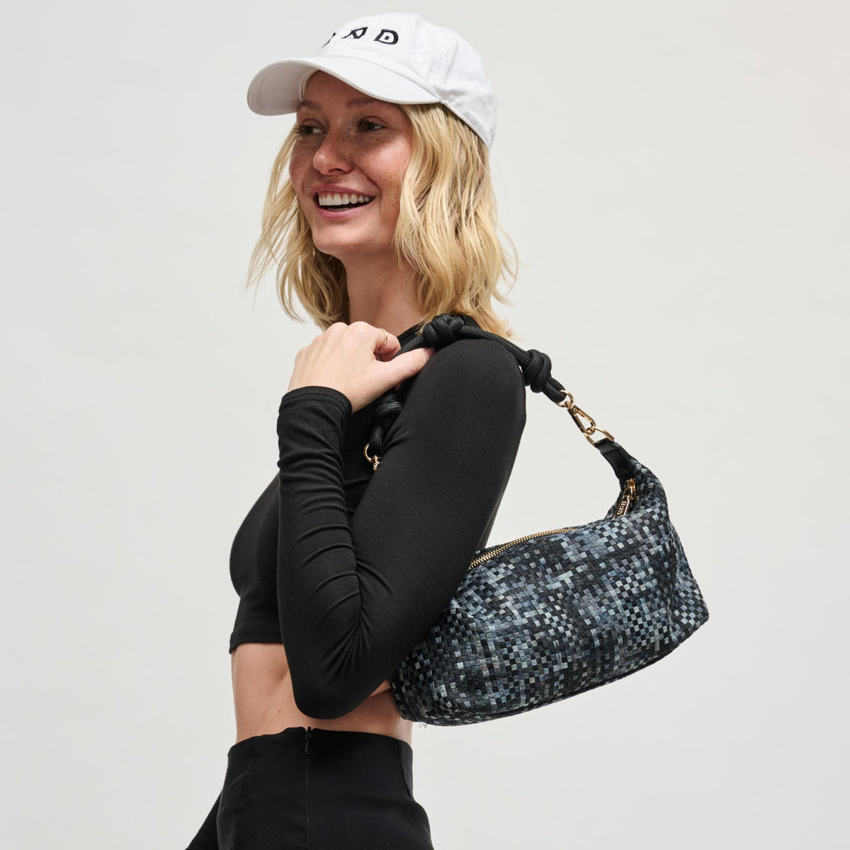 Woman wearing Black Sol and Selene Amara Shoulder Bag 841764112628 View 2 | Black