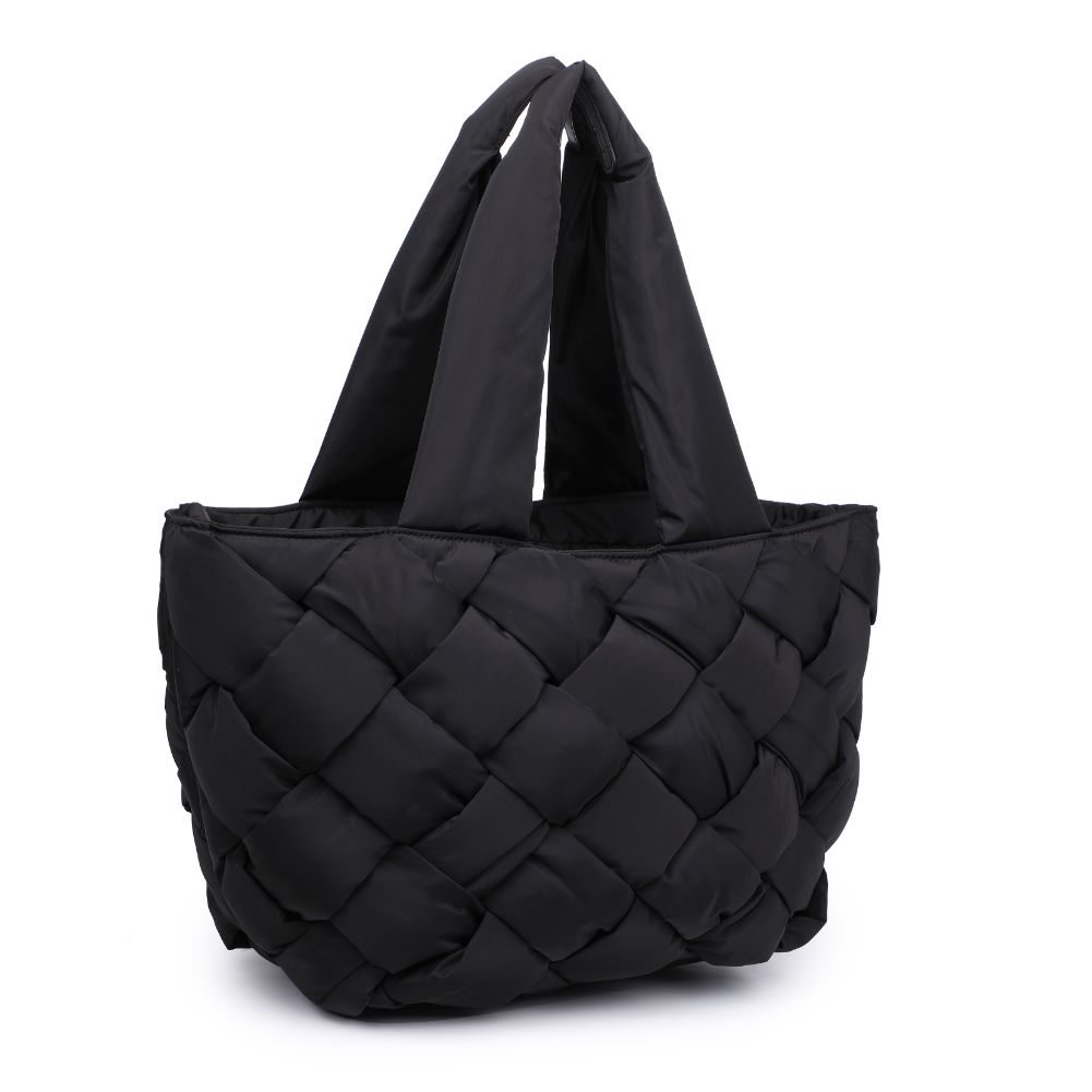 Woman wearing Black Sol and Selene Intuition East West Tote 841764107297 View 6 | Black
