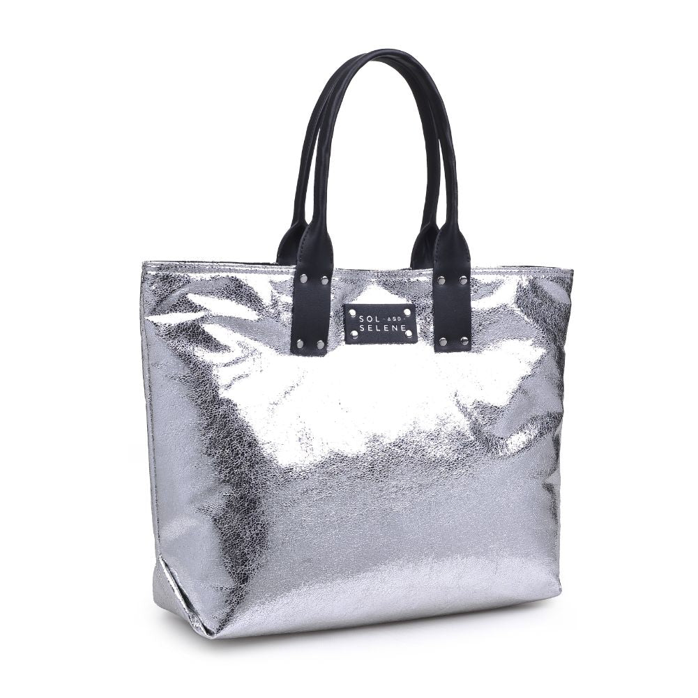 Sol and Selene It Girl Tote 841764105095 View 6 | Silver Metallic