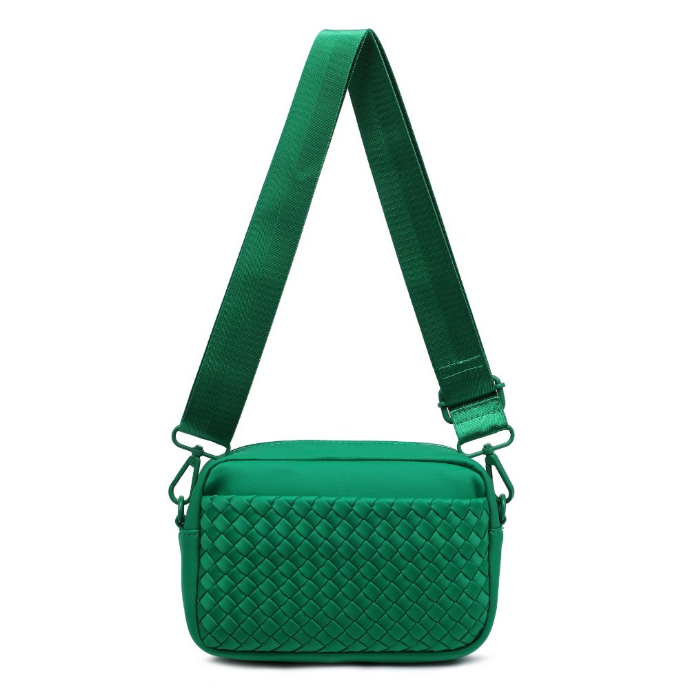 Woman wearing Kelly Green Sol and Selene Inspiration - Woven Neoprene Crossbody 841764109208 View 7 | Kelly Green