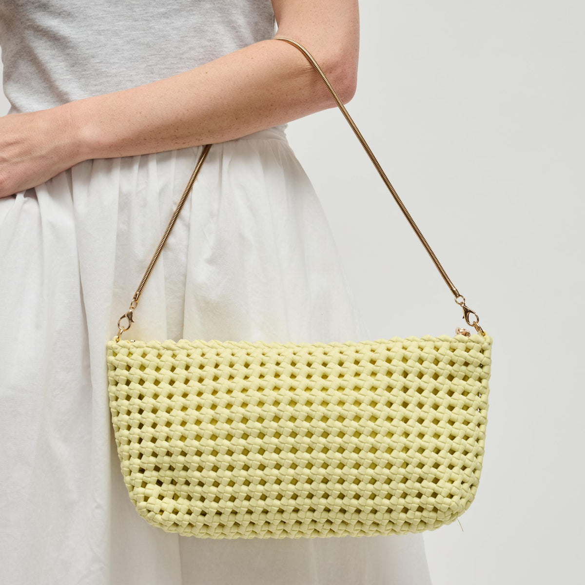 Woman wearing Butter Sol and Selene Eclipse Shoulder Bag 841764112864 View 4 | Butter