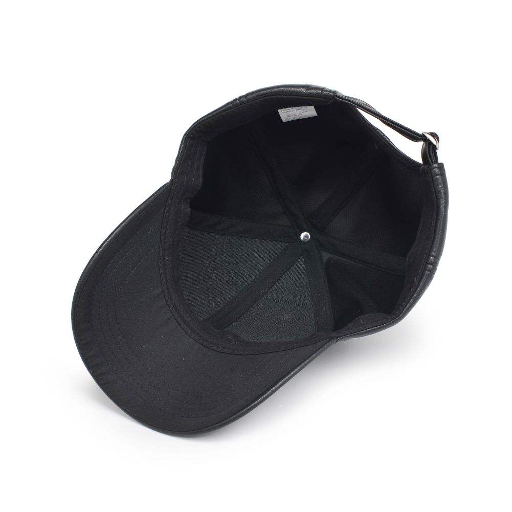 Product Image of Sol and Selene Vegan Leather Baseball Hat Baseball Cap 818209014748 View 4 | Black