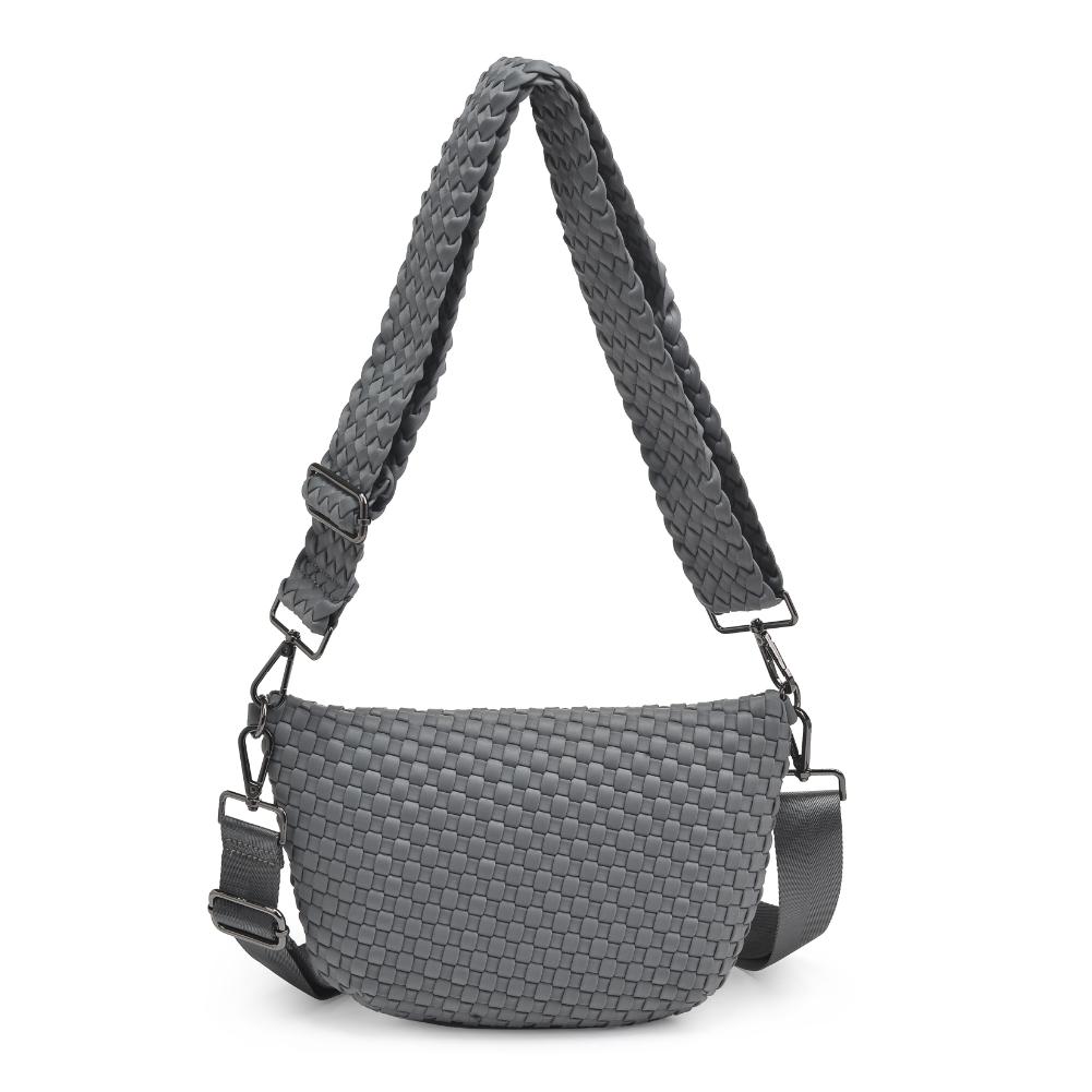Woman wearing Grey Sol and Selene Ethereal - Woven Neoprene Crossbody 841764110877 View 7 | Grey