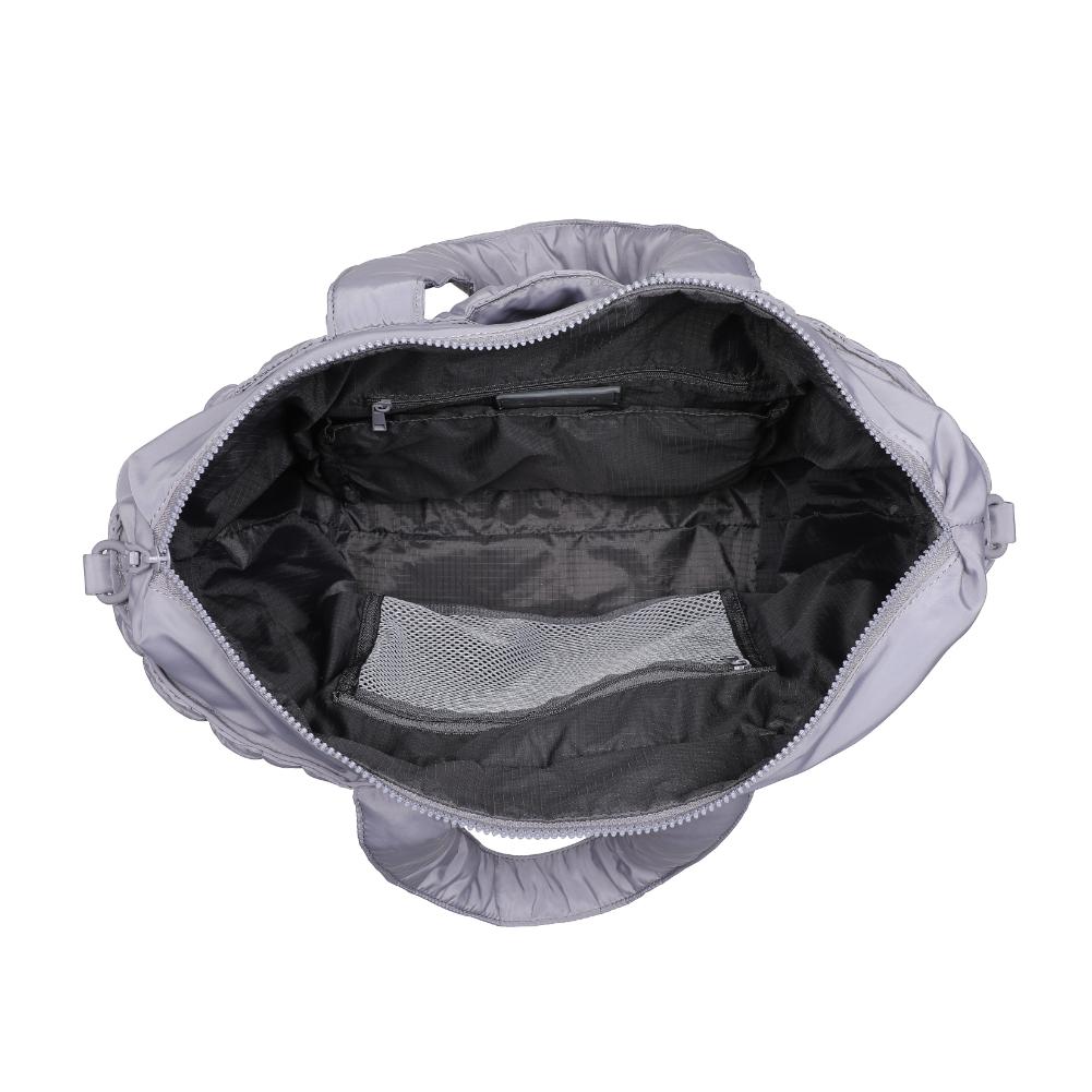 Woman wearing Grey Sol and Selene Dreamer Tote 841764109475 View 9 | Grey