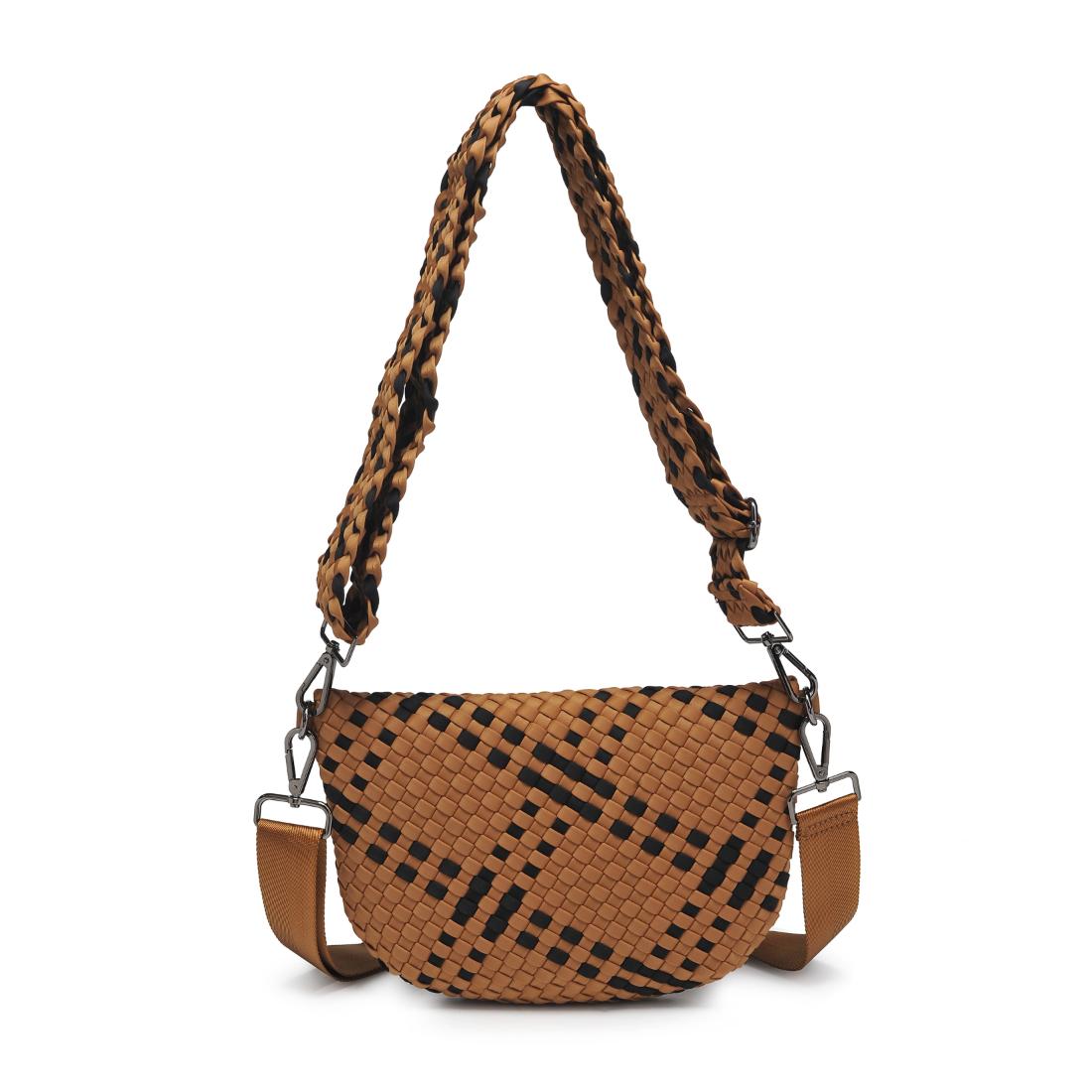 Woman wearing Sand Black Sol and Selene Ethereal - Woven Neoprene Crossbody 841764111966 View 7 | Sand Black