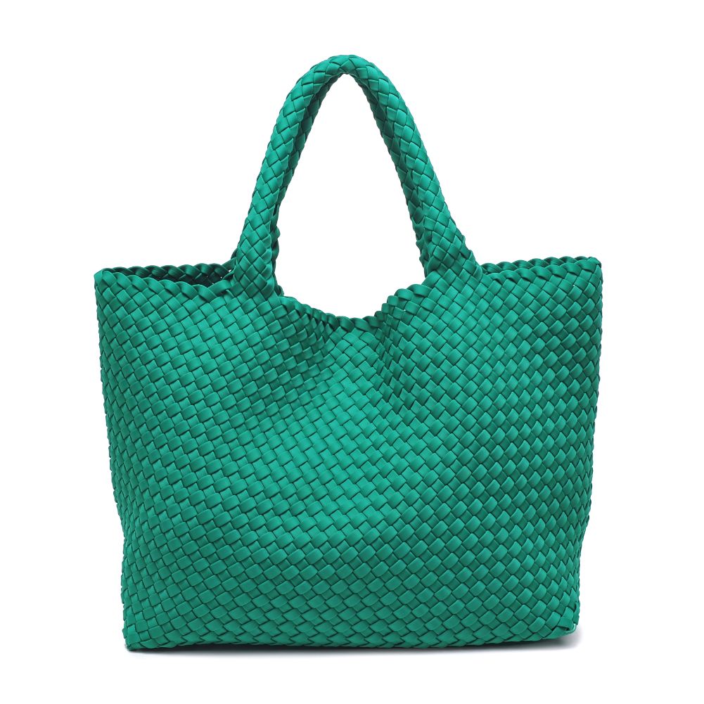 Woman wearing Emerald Sol and Selene Sky's The Limit - Large Tote 841764107853 View 7 | Emerald