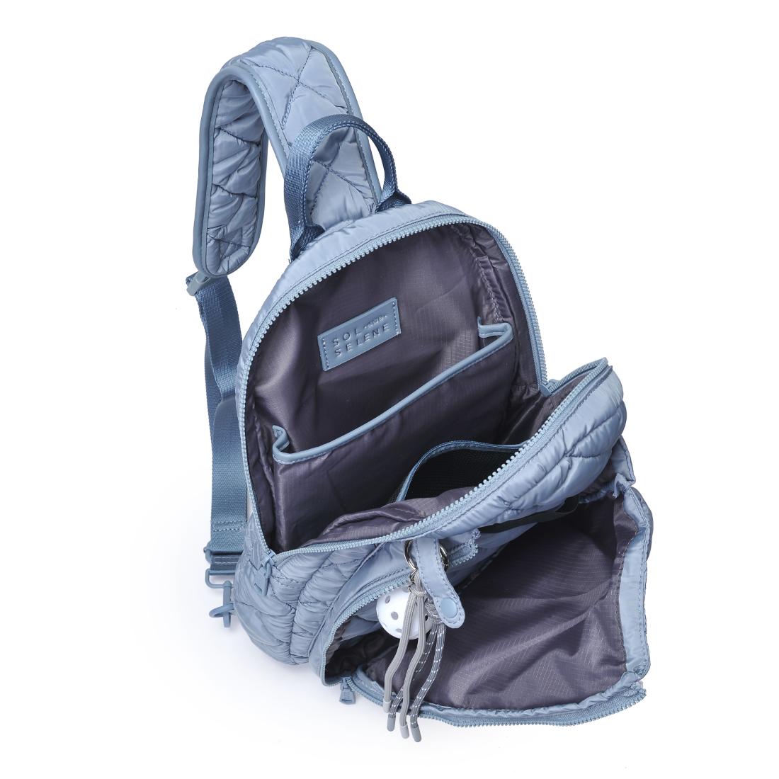 Sol and Selene Match Point - Quilted Puffer Pickleball & Paddle Tennis Sling Backpack 841764112017 View 8 | Slate Sky