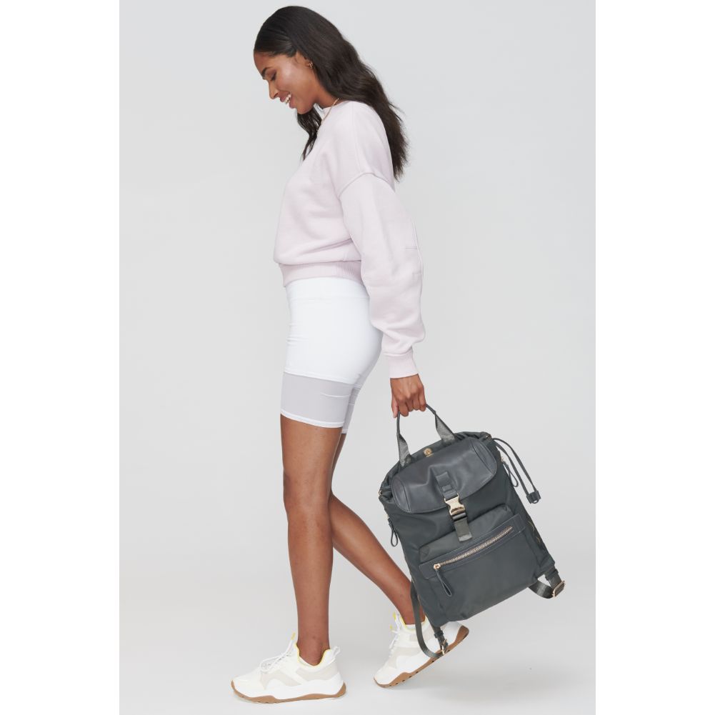 Woman wearing Charcoal Sol and Selene Visionary Backpack 841764103718 View 1 | Charcoal