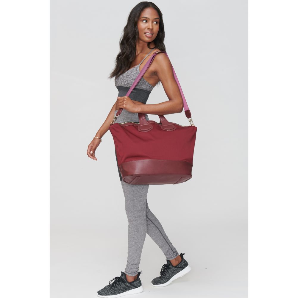 Woman wearing Burgundy Sol and Selene Dream Big Weekender 841764103183 View 1 | Burgundy