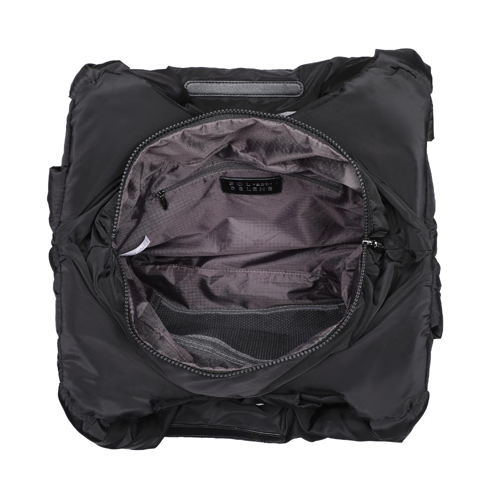 Woman wearing Black Sol and Selene Illumine Tote 841764110785 View 9 | Black