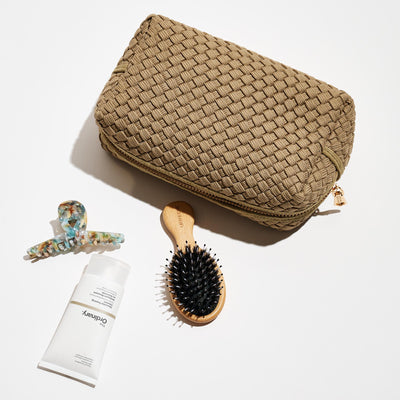 Woman wearing Sage Sol and Selene Altitude - Laced Up Eco-Edition Cosmetic Pouch 841764112239 View 1 | Sage