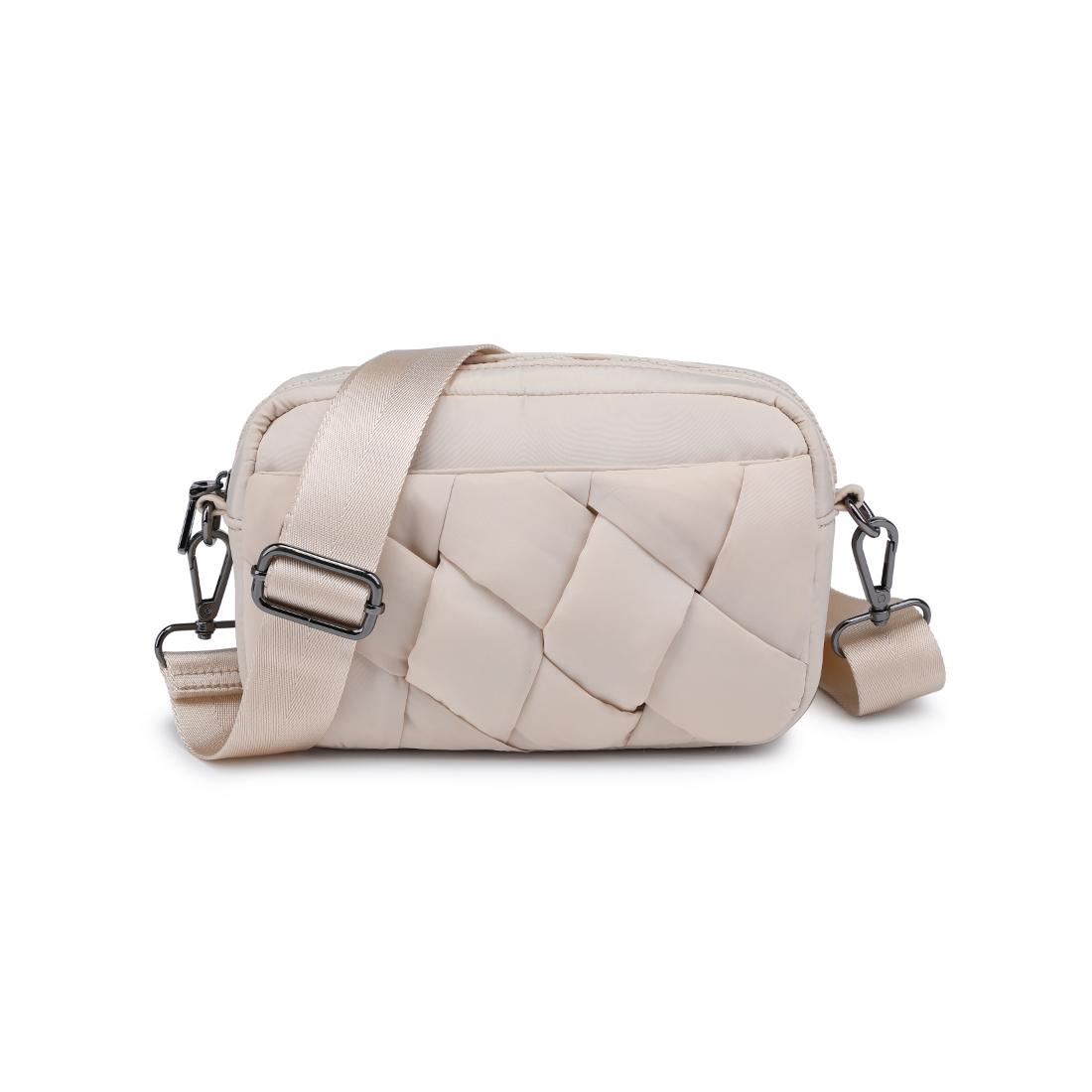 Woman wearing Cream Sol and Selene Inspiration - Braided Woven Nylon Crossbody 841764111799 View 5 | Cream