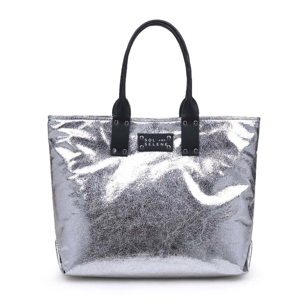 Sol and Selene It Girl Tote 841764105095 View 5 | Silver Metallic