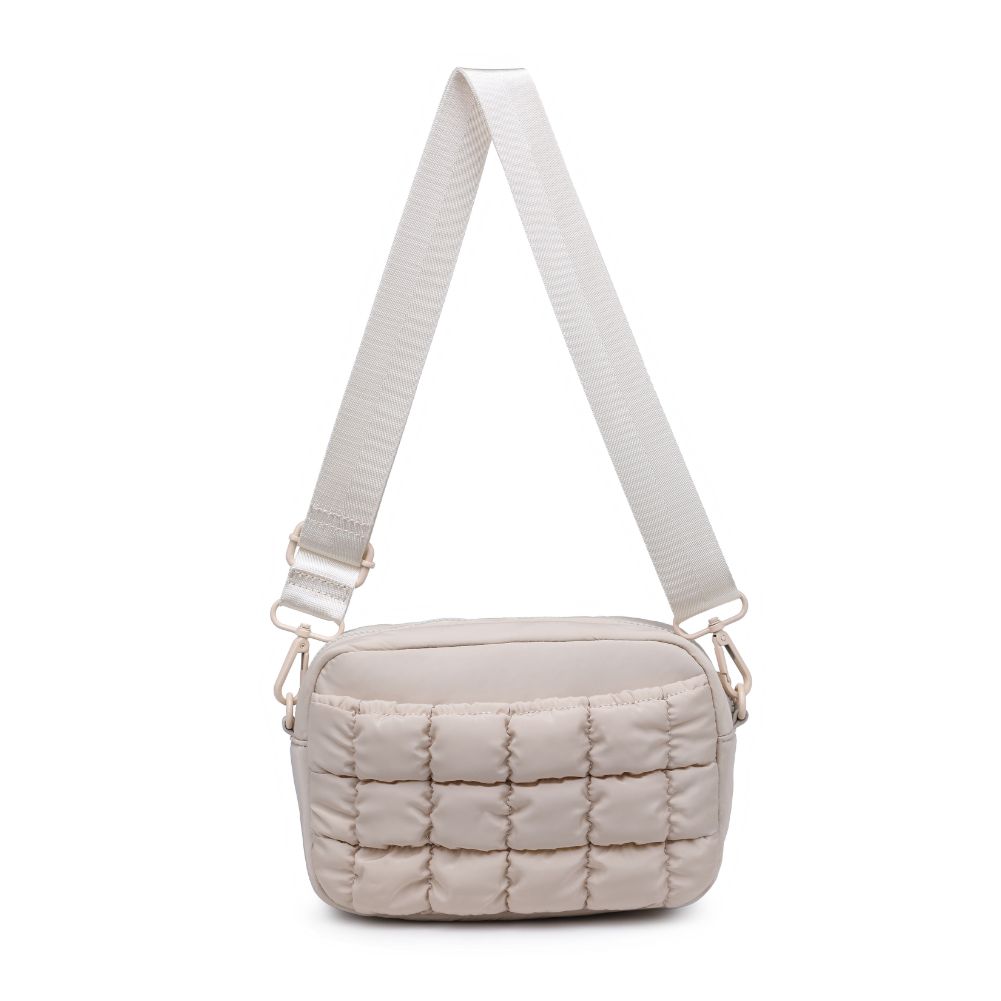 Woman wearing Cream Sol and Selene Inspiration - Quilted Nylon Crossbody 841764108430 View 7 | Cream