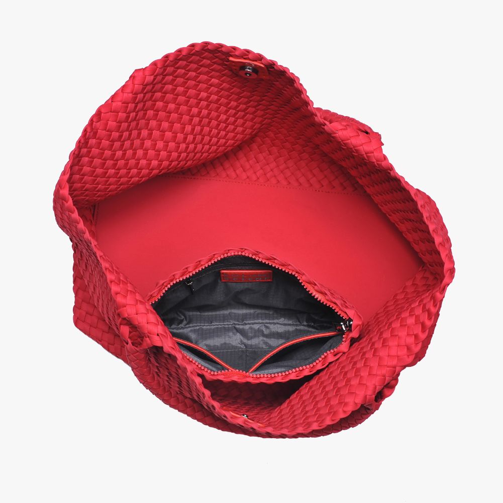 Woman wearing Red Sol and Selene Sky's The Limit - Large Tote 841764108225 View 9 | Red