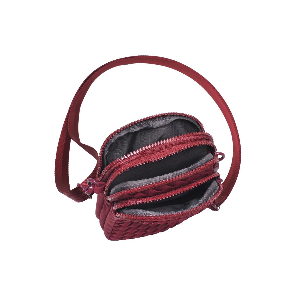 Woman wearing Wine Sol and Selene Divide & Conquer - Woven Neoprene Crossbody 841764110211 View 9 | Wine