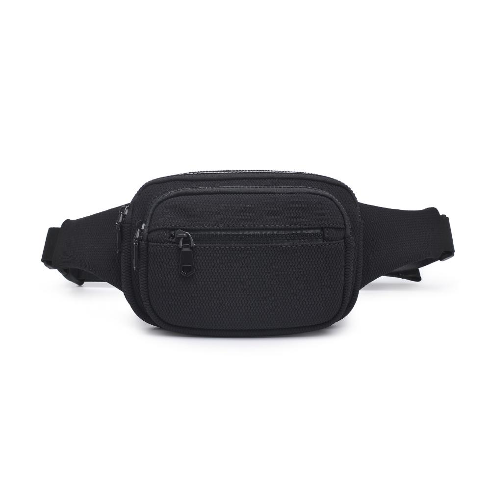 Woman wearing Black Sol and Selene Hip Hugger - Neoprene Mesh Belt Bag 841764109819 View 5 | Black
