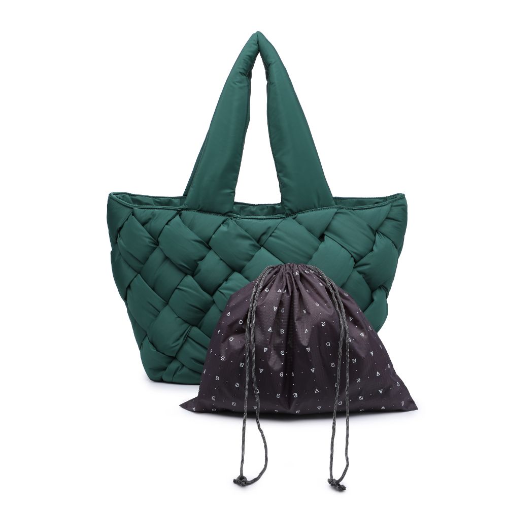 Woman wearing Emerald Sol and Selene Intuition East West Tote 841764107563 View 7 | Emerald