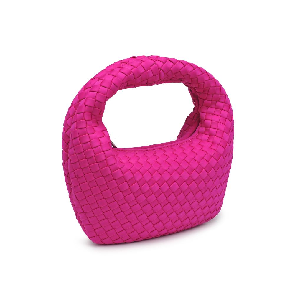 Woman wearing Fuchsia Sol and Selene Dare to Dream - Small Woven Neoprene Clutch 841764111102 View 6 | Fuchsia