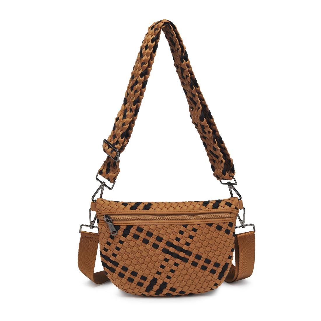 Woman wearing Sand Black Sol and Selene Ethereal - Woven Neoprene Crossbody 841764111966 View 5 | Sand Black