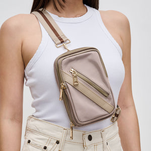 Woman wearing Nude Sol and Selene Accolade Sling Backpack 841764107495 View 1 | Nude
