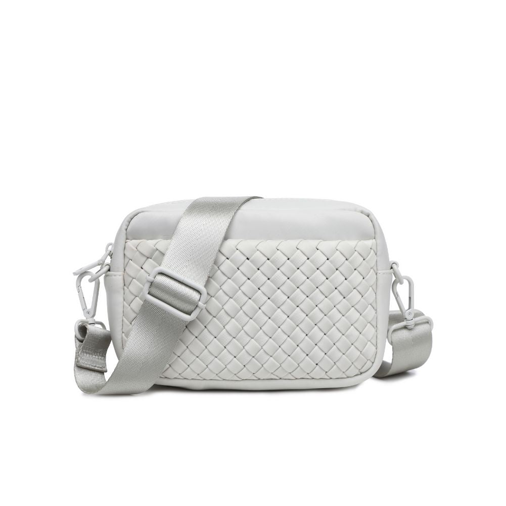 Woman wearing Bone Sol and Selene Inspiration - Woven Neoprene Crossbody 841764109215 View 5 | Bone