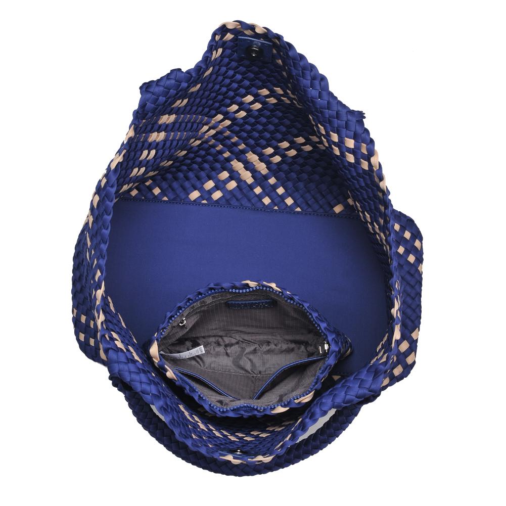 Woman wearing Navy Nude Sol and Selene Sky's The Limit - Large Tote 841764110259 View 9 | Navy Nude