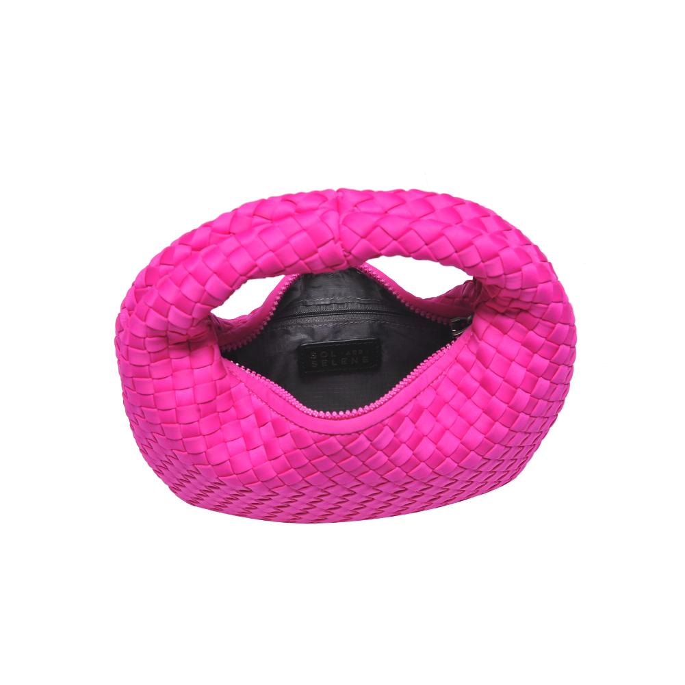 Woman wearing Fuchsia Sol and Selene Dare to Dream - Small Woven Neoprene Clutch 841764111102 View 9 | Fuchsia