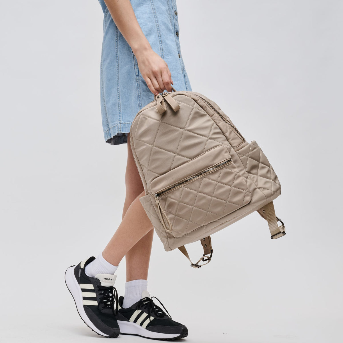 Woman wearing Nude Sol and Selene Motivator - Medium Backpack 841764107709 View 4 | Nude