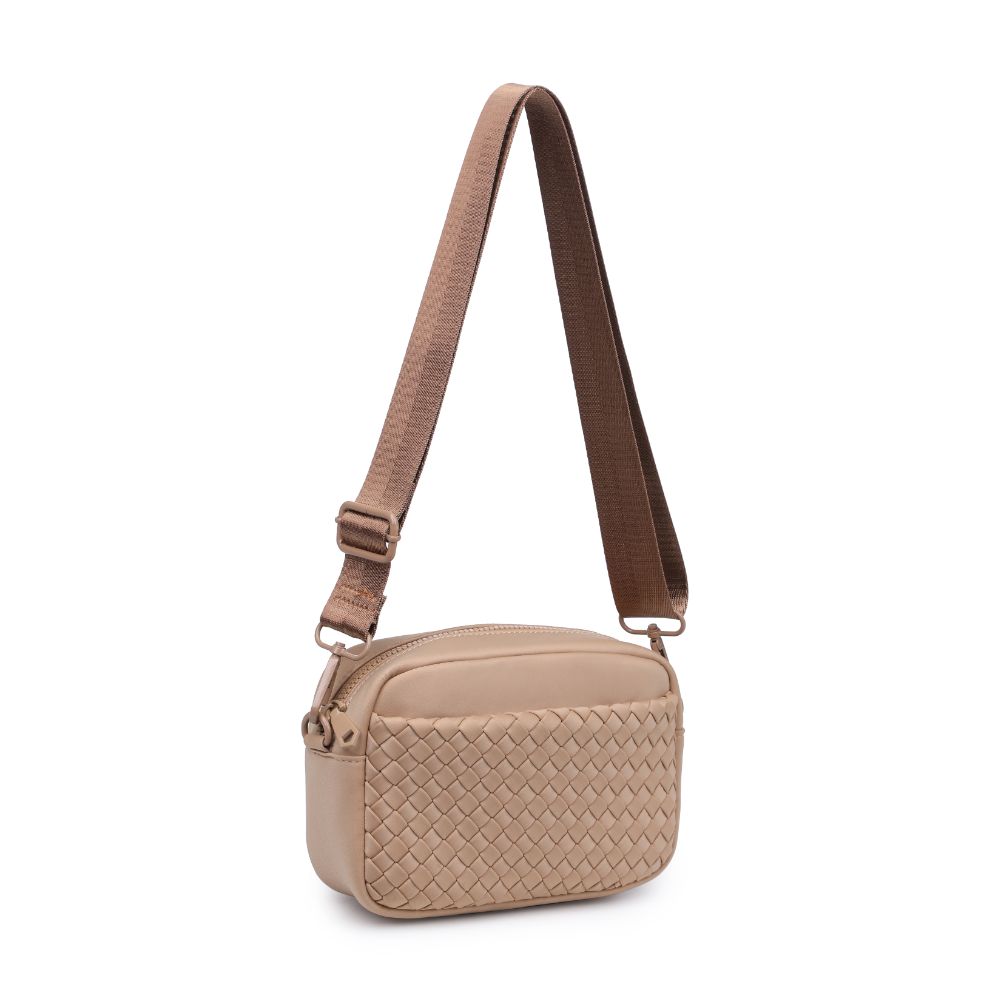 Woman wearing Nude Sol and Selene Inspiration - Woven Neoprene Crossbody 841764108324 View 6 | Nude