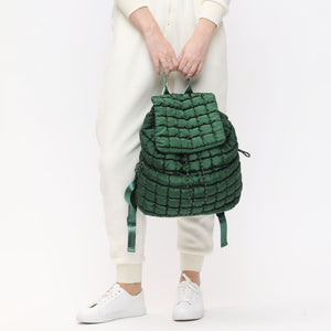 Woman wearing Emerald Sol and Selene Vitality Backpack 841764108515 View 4 | Emerald