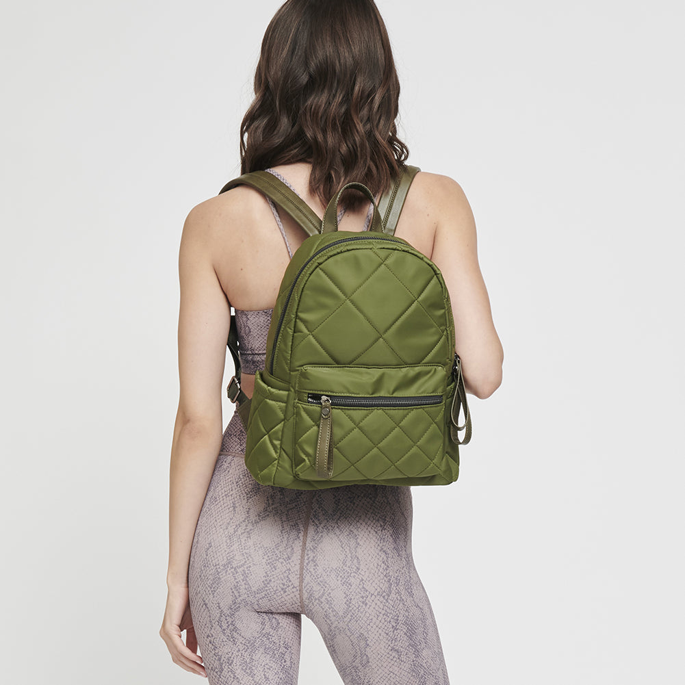 Woman wearing Olive Sol and Selene Motivator - Small Backpack 841764101615 View 3 | Olive