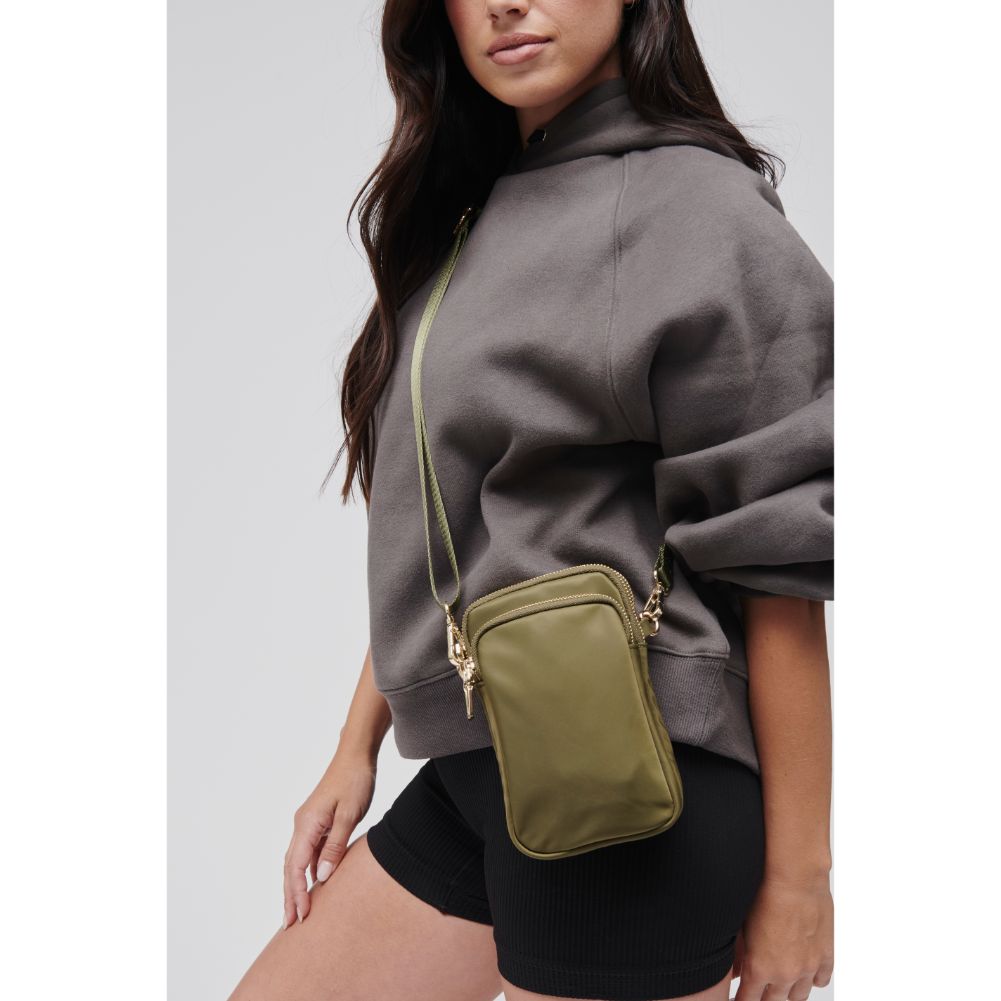 Woman wearing Olive Sol and Selene Divide & Conquer Crossbody 841764106627 View 1 | Olive