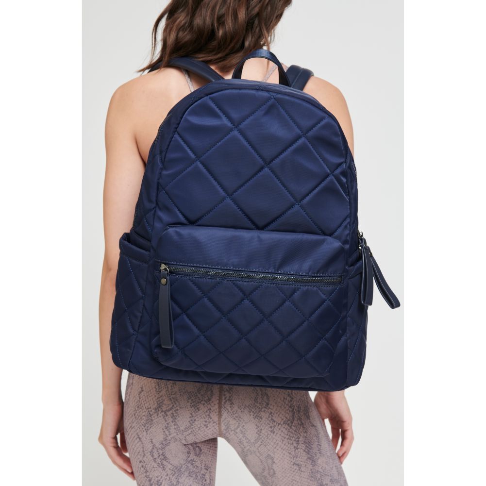 Woman wearing Navy Sol and Selene Motivator - Large Travel Backpack 841764101646 View 1 | Navy