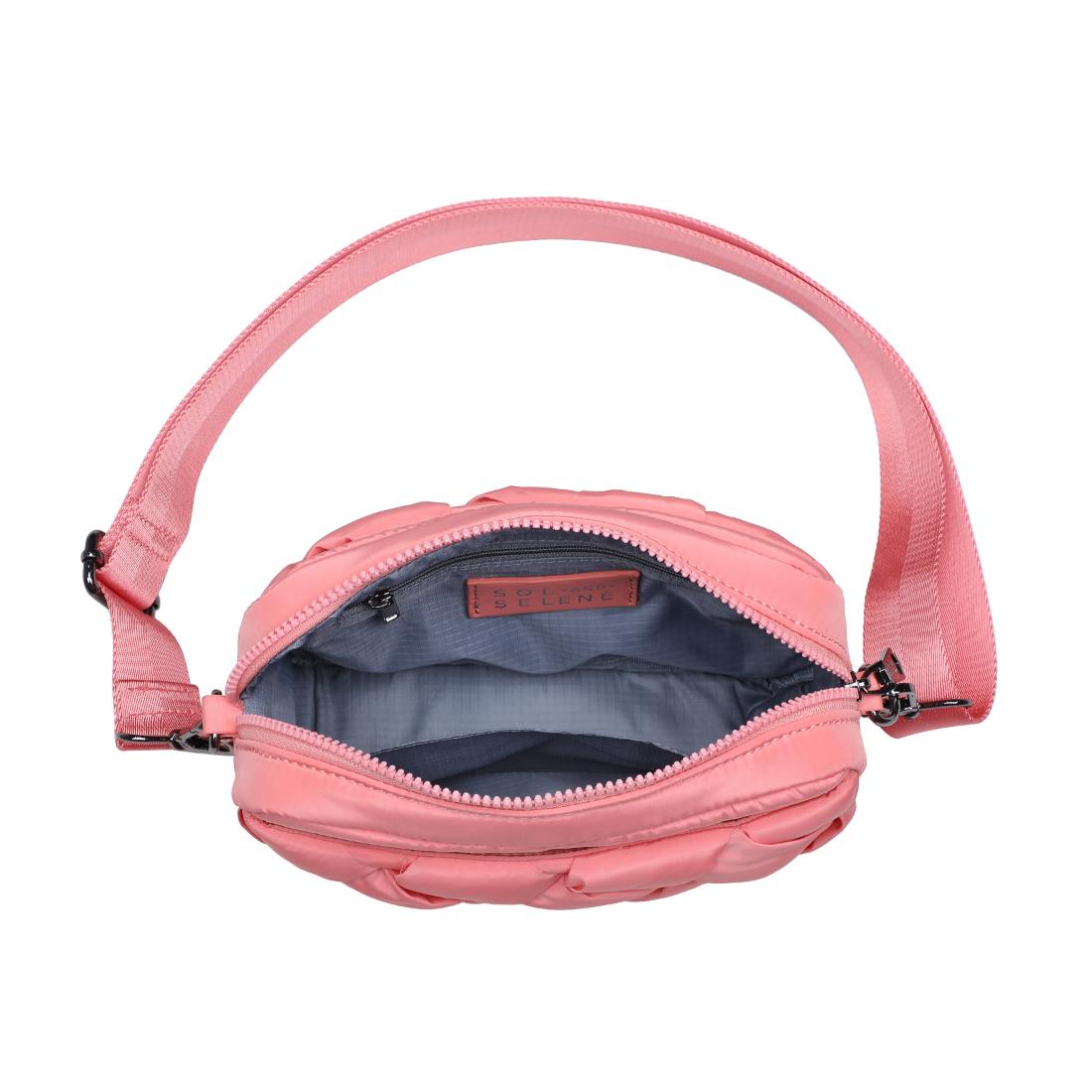 Woman wearing Salmon Sol and Selene Inspiration - Braided Woven Nylon Crossbody 841764111812 View 9 | Salmon