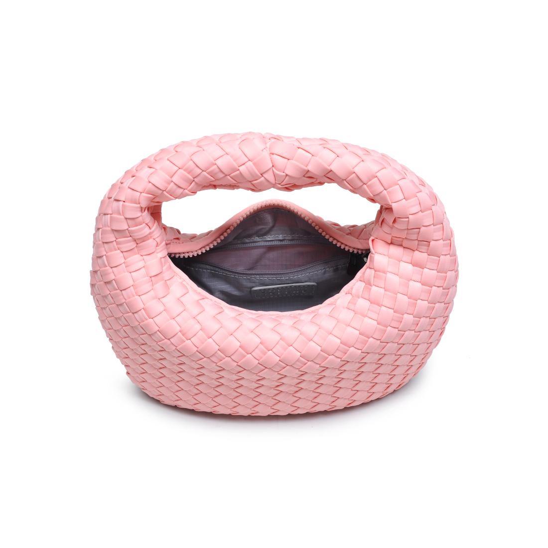 Woman wearing Blush Sol and Selene Dare to Dream - Small Woven Neoprene Clutch 841764111492 View 9 | Blush