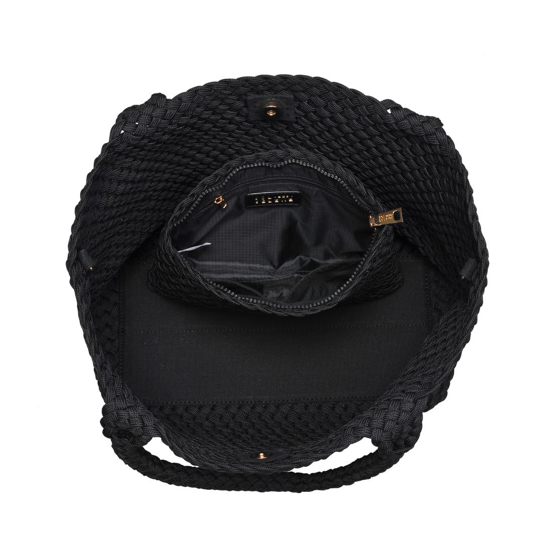 Product Image of Sol and Selene Sky's The Limit - Medium Laced Up Eco-Edition Tote 841764111591 View 8 | Black