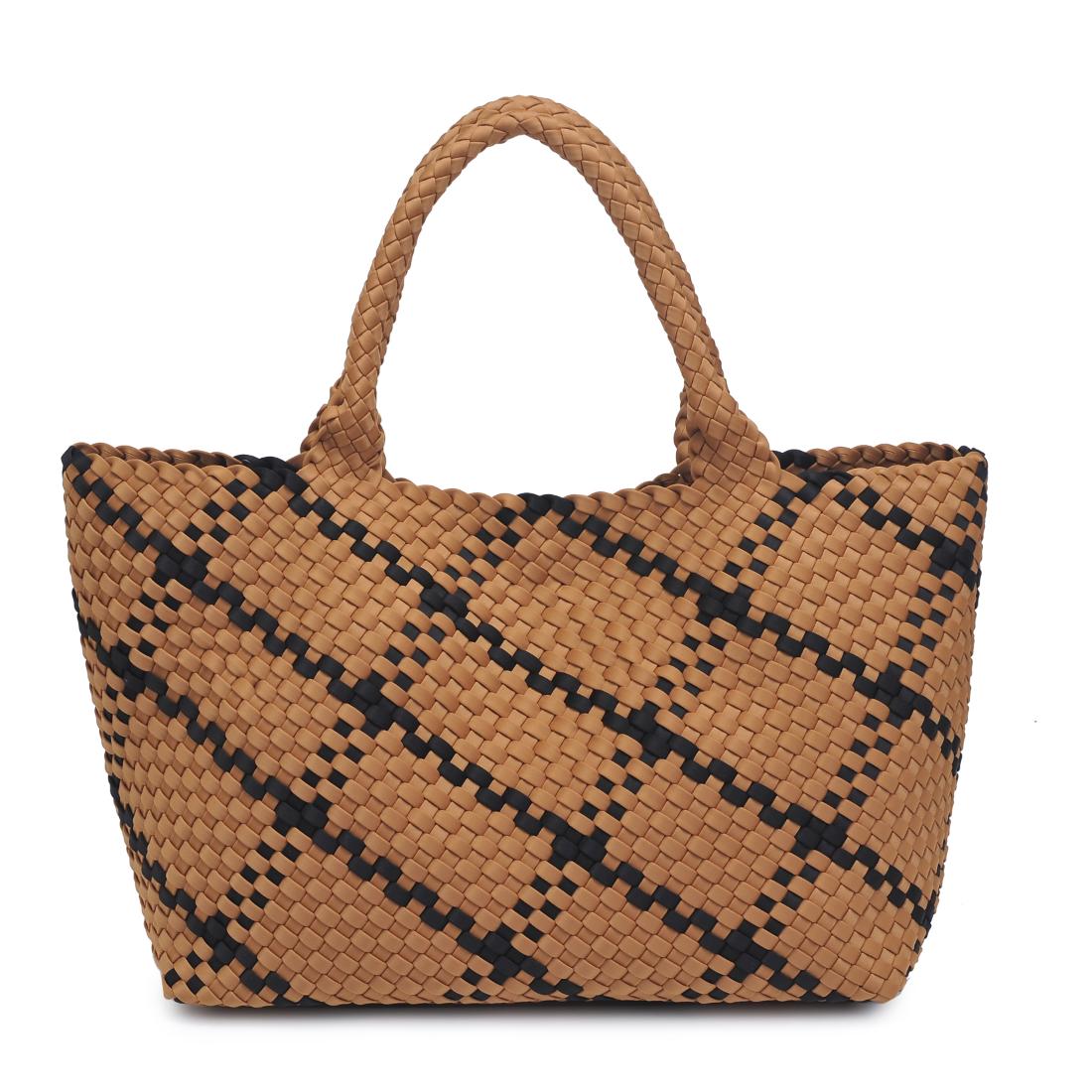 Woman wearing Sand Black Sol and Selene Sky's The Limit - Large Tote 841764110679 View 7 | Sand Black