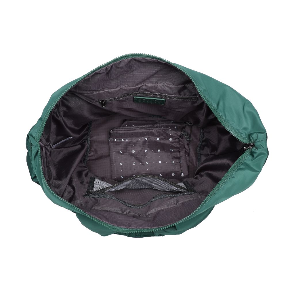 Woman wearing Emerald Sol and Selene Intuition East West Tote 841764107563 View 9 | Emerald