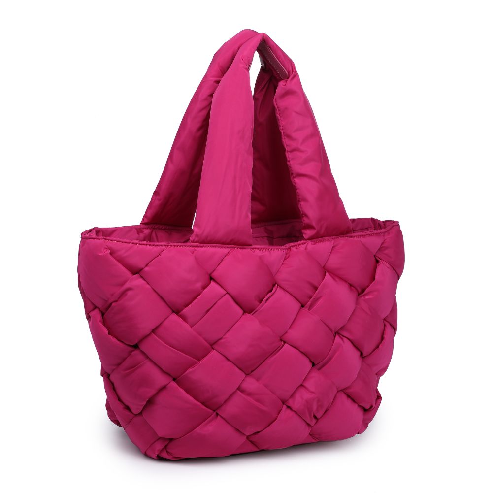 Woman wearing Magenta Sol and Selene Intuition East West Tote 841764107556 View 6 | Magenta