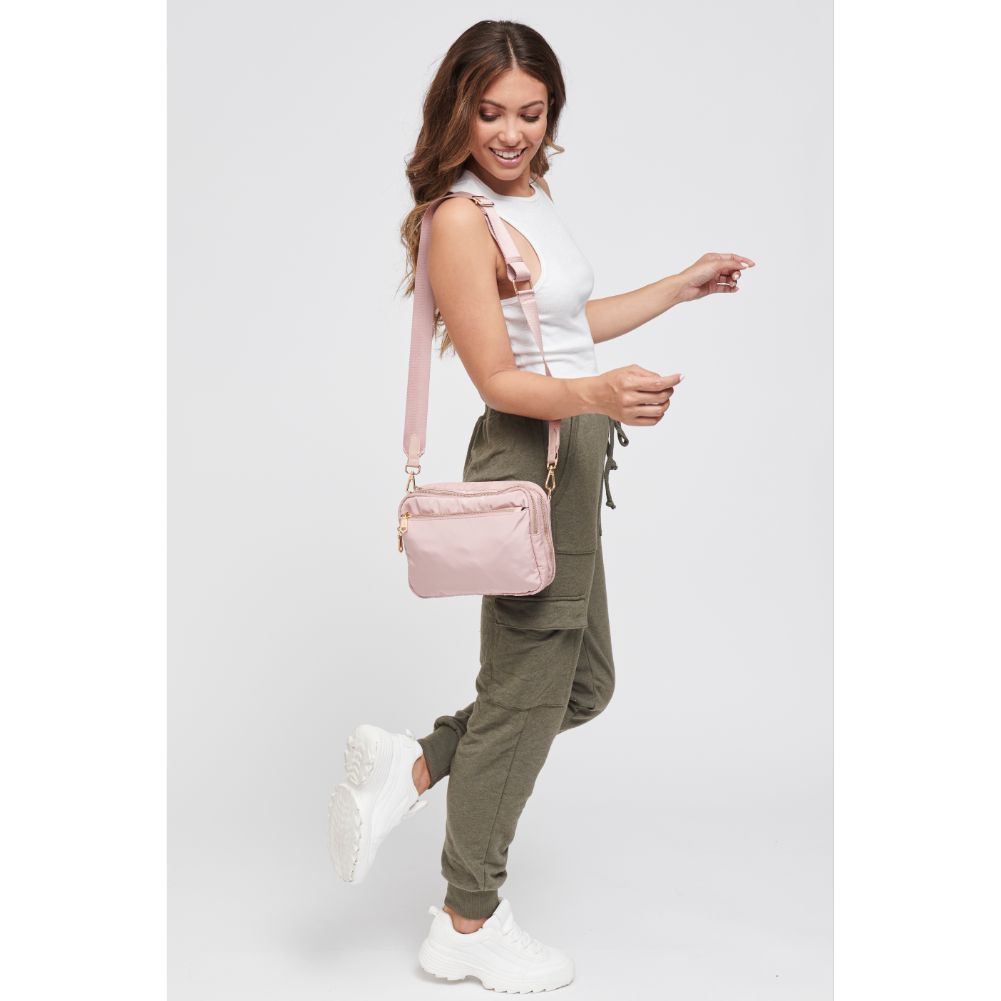 Woman wearing Mauve Sol and Selene Second Chance Backpack 841764105743 View 4 | Mauve