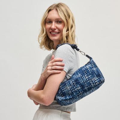 Woman wearing Navy Sol and Selene Amara Shoulder Bag 841764112642 View 1 | Navy