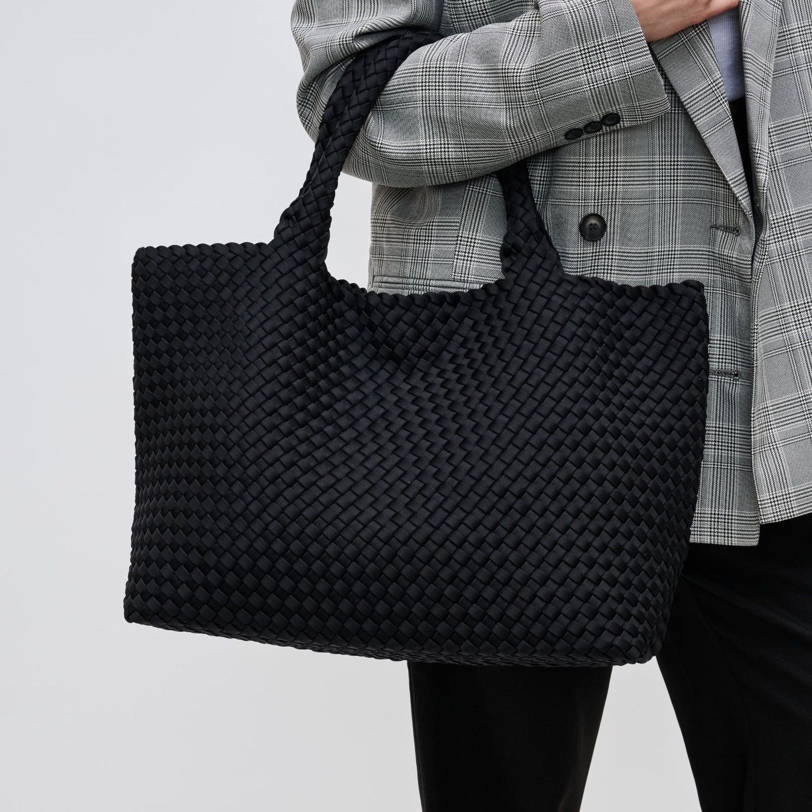 Woman wearing Nude Sol and Selene Sky's The Limit - Large Tote 841764107839 View 1 | Nude
