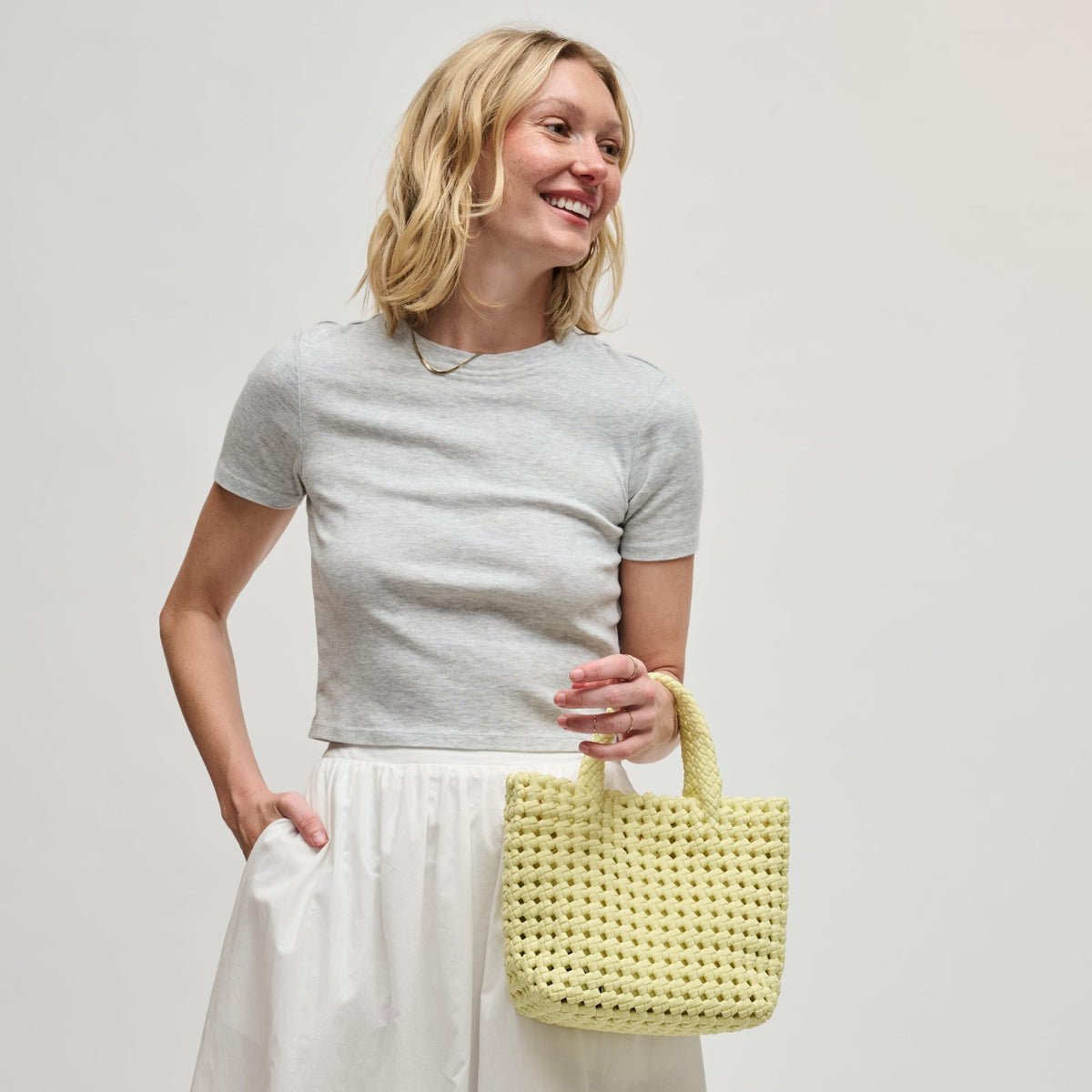 Woman wearing Butter Sol and Selene Ambrosia Small Crossbody 841764112680 View 3 | Butter